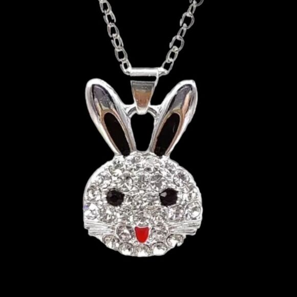 Necklace Bunny Year 2023 Bunny Rhinestone - Picture 1 of 4